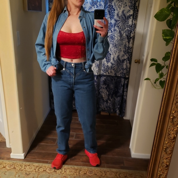 Vintage Victoria's Secret Red Velvet Crop Cami - Picture 3 of 7